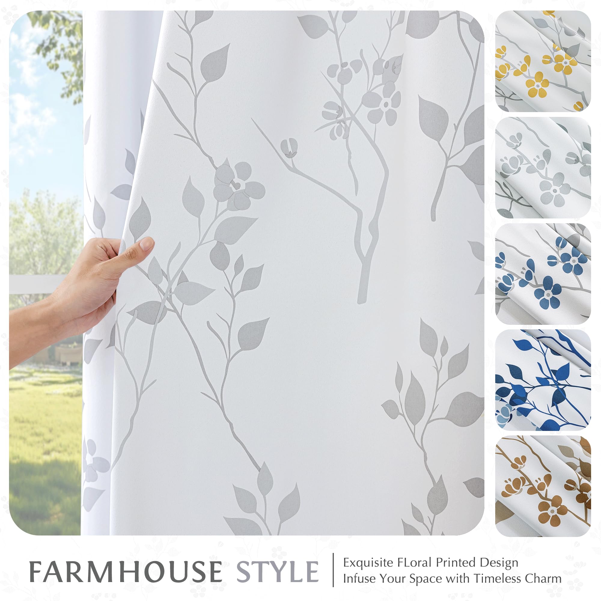 Beauoop bedroom curtains with leaf pattern add style and privacy.