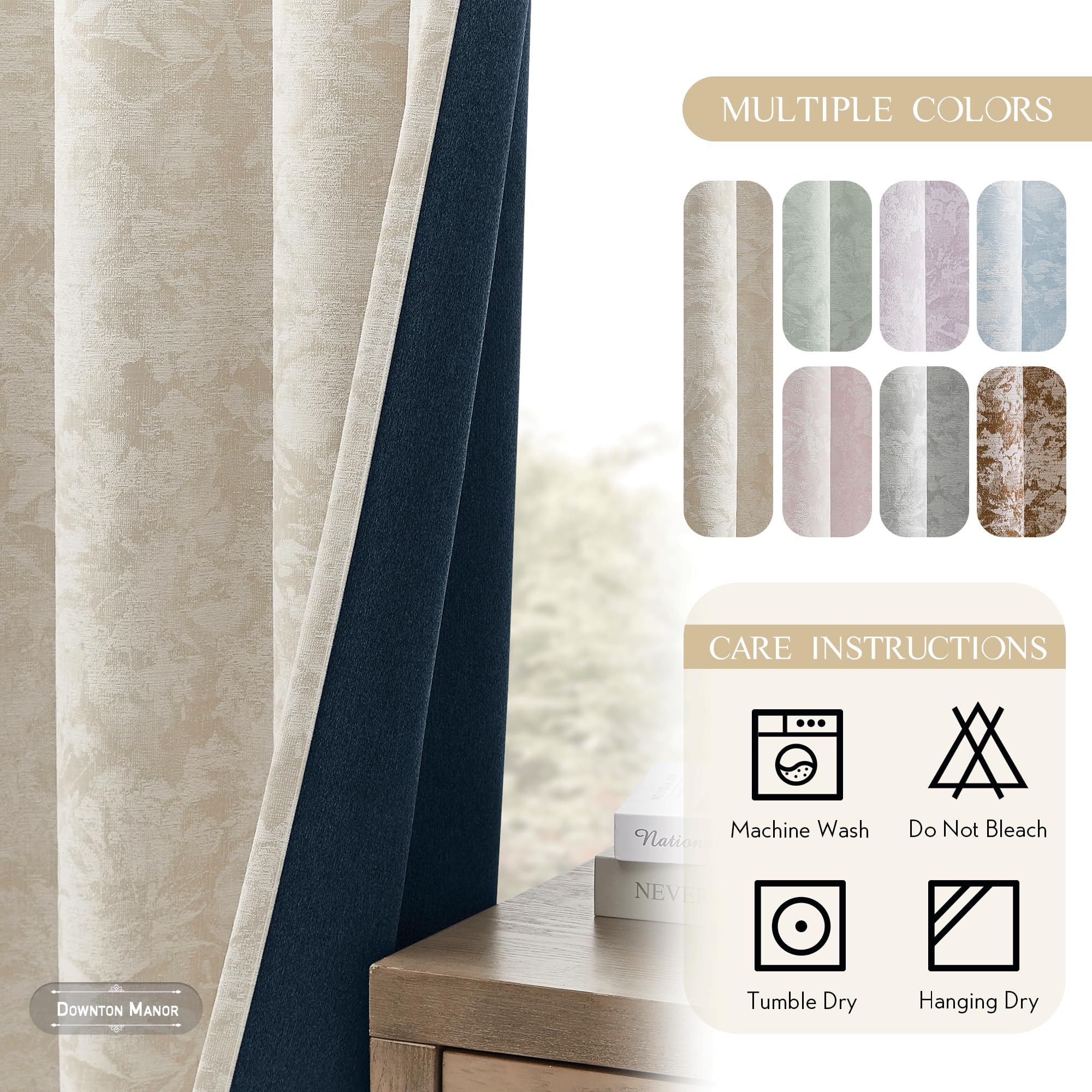 Beauoop chenille jacquard curtain panel showcasing versatile drapery style.