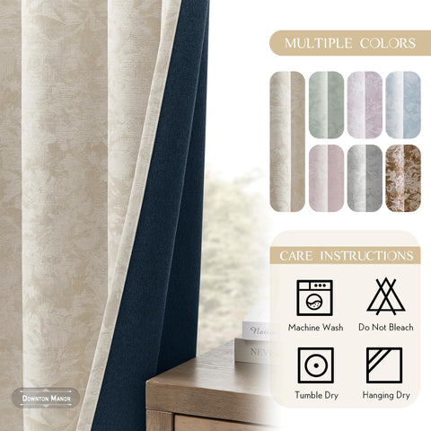 Beauoop chenille jacquard curtain panel showcasing versatile drapery style.