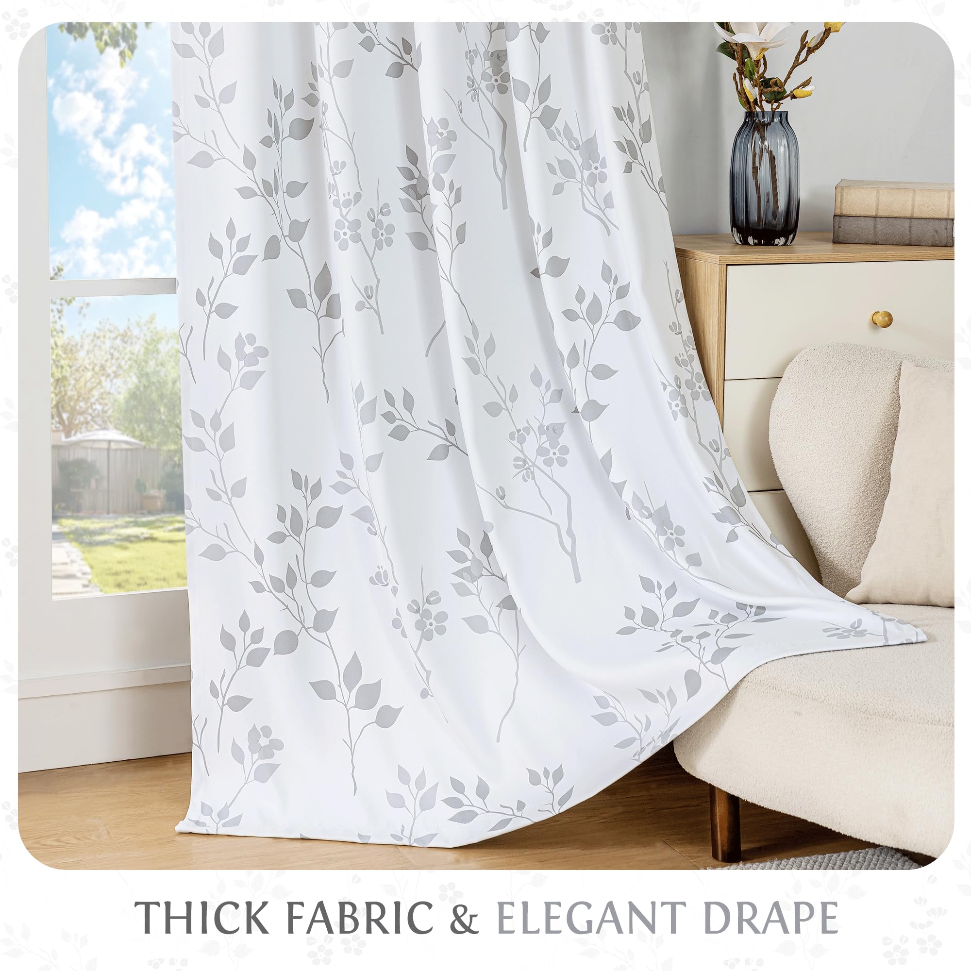 Beauoop grommet-style blackout drapes enable smooth operation.