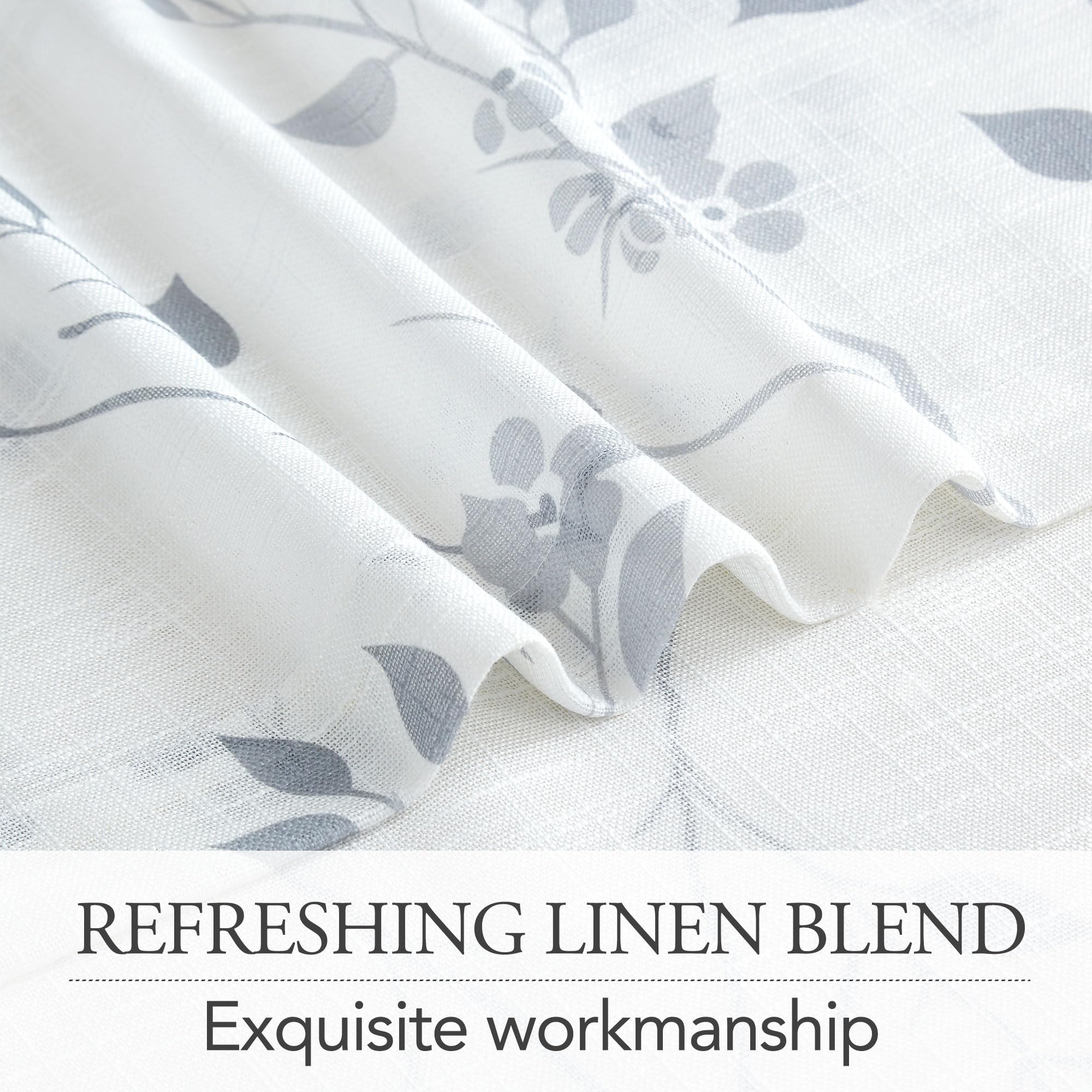 Beauoop grommet-top detail on curtains, easy sliding and modern farmhouse look.