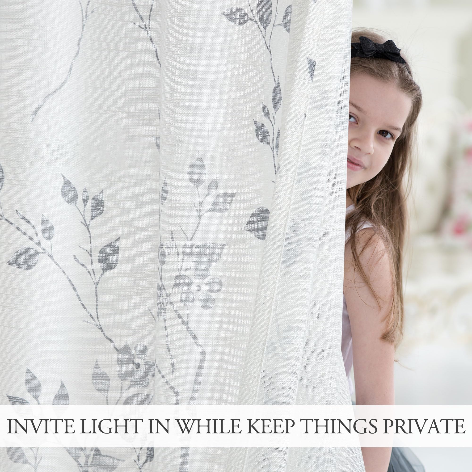 Beauoop light-filtering curtains in living room, bright yet private ambiance.