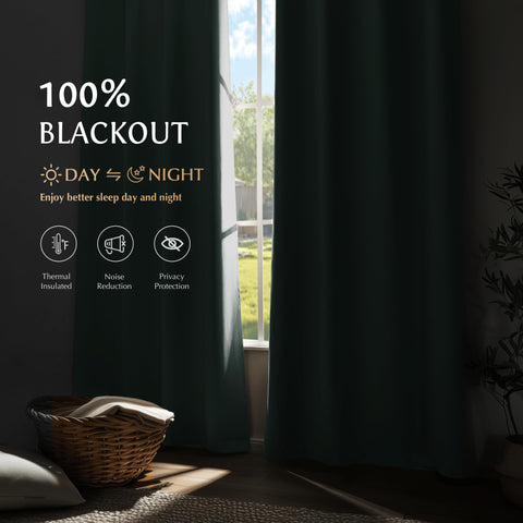 Beauoop thermal insulated blackout fabric panel 52x84 reduces glare