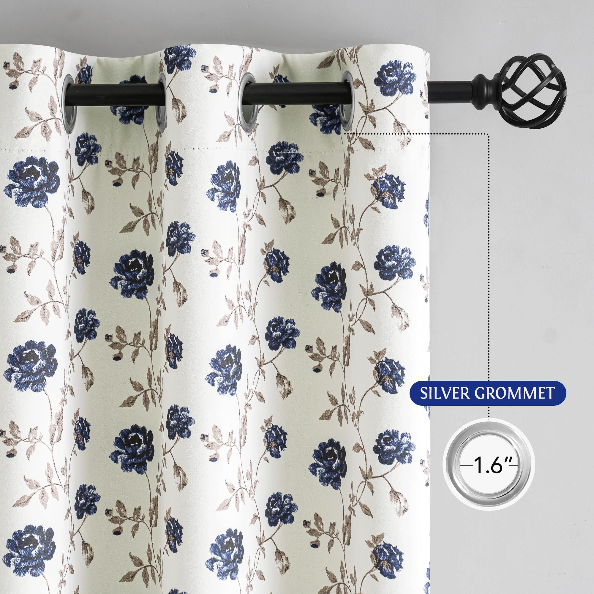 Beauoop vintage rose motif curtain ideal for living room décor.