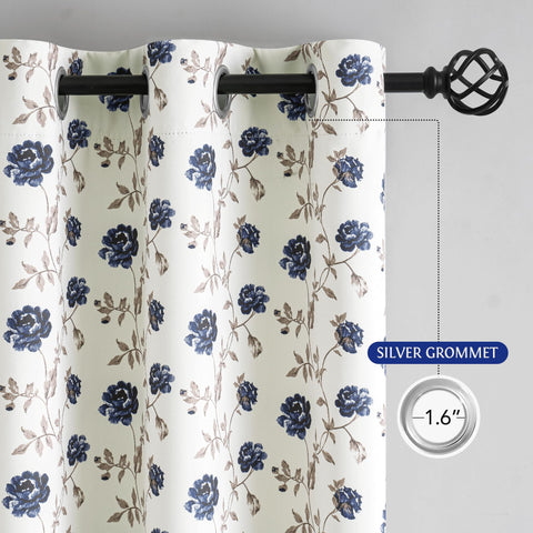 Beauoop vintage rose motif curtain ideal for living room décor.