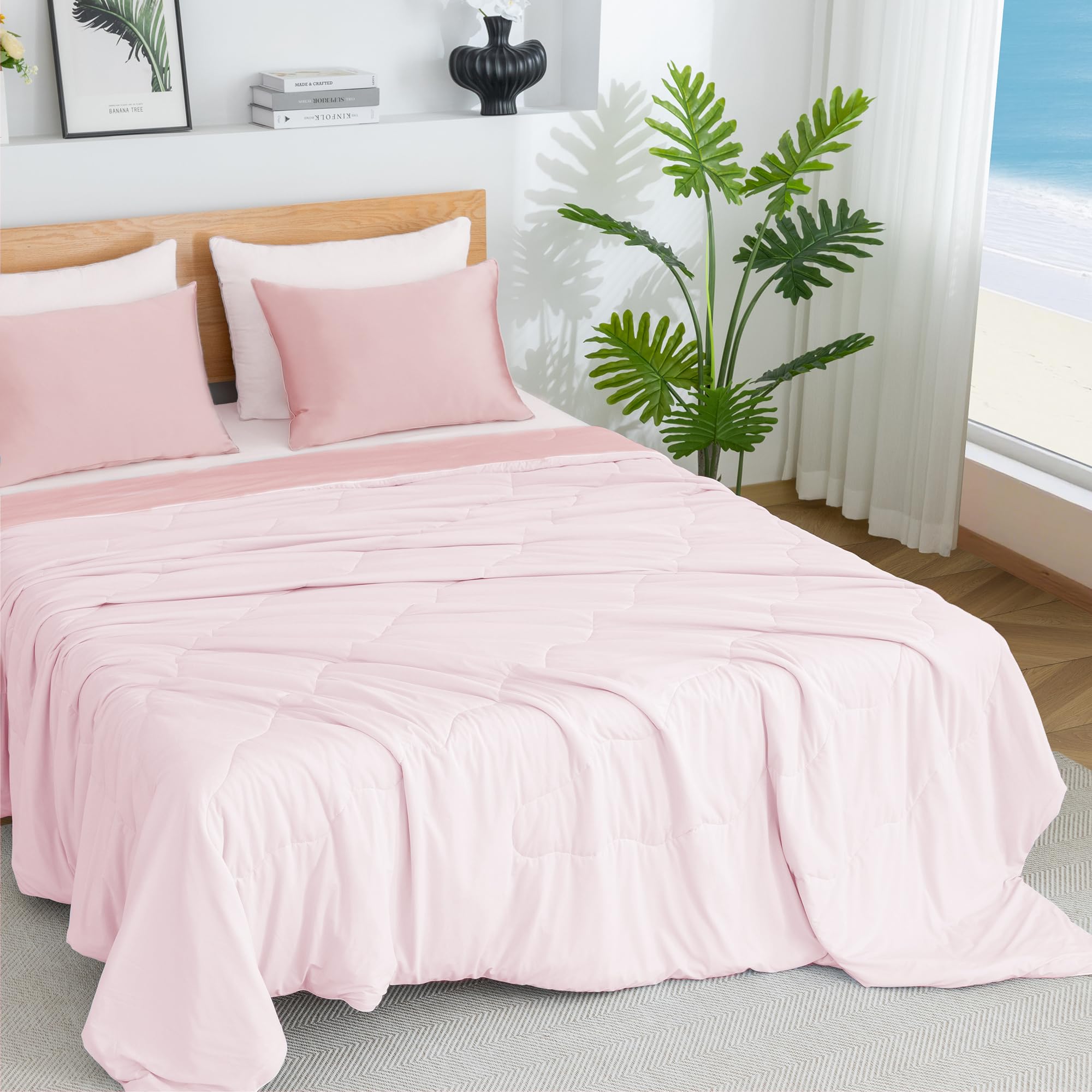 BEAUTEX lightweight quilt draped on sofa for reading or relaxing.