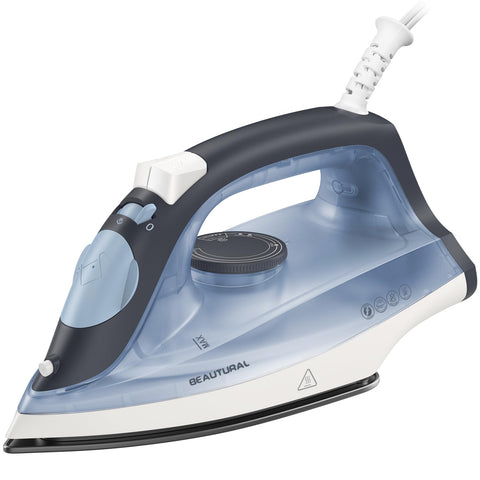BEAUTURAL compact steam iron with a nonstick soleplate that glides smoothly over fabrics