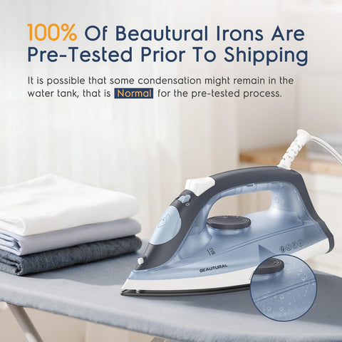 BEAUTURAL iron with a 200 ml water tank for extended ironing sessions