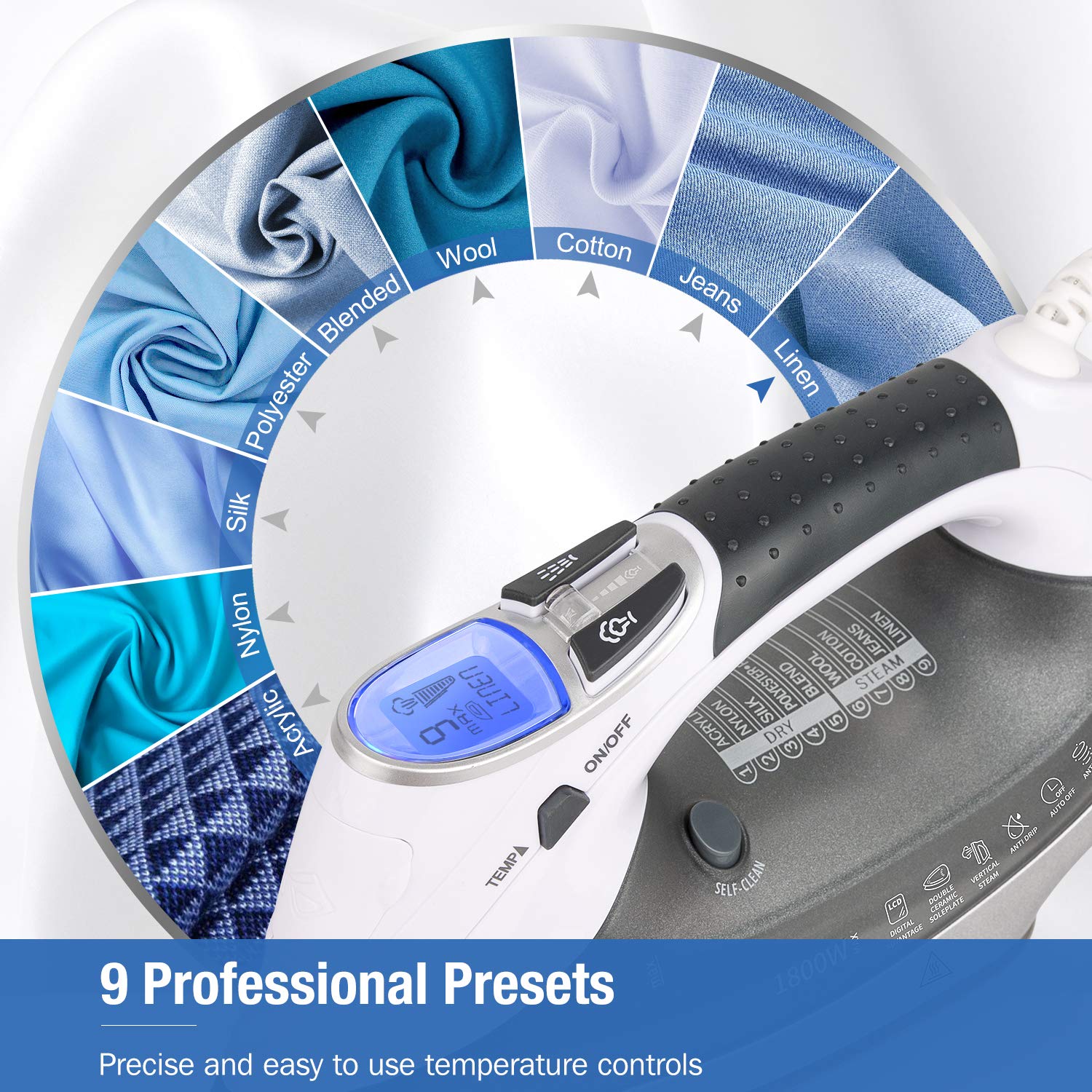 BEAUTURAL double ceramic soleplate for even heat and smooth glide