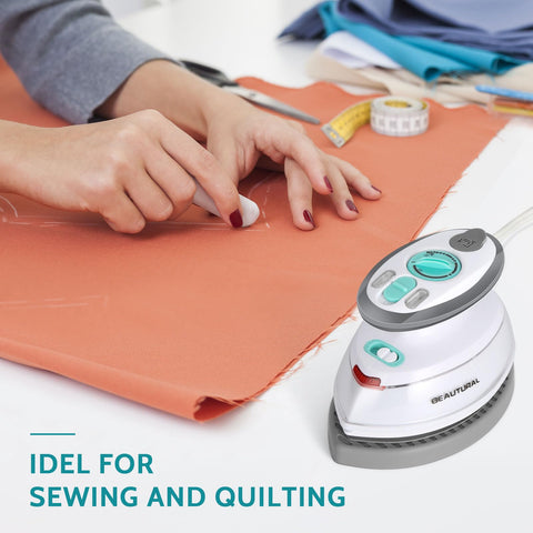 BEAUTURAL dual voltage travel iron works worldwide for sewing on the go.