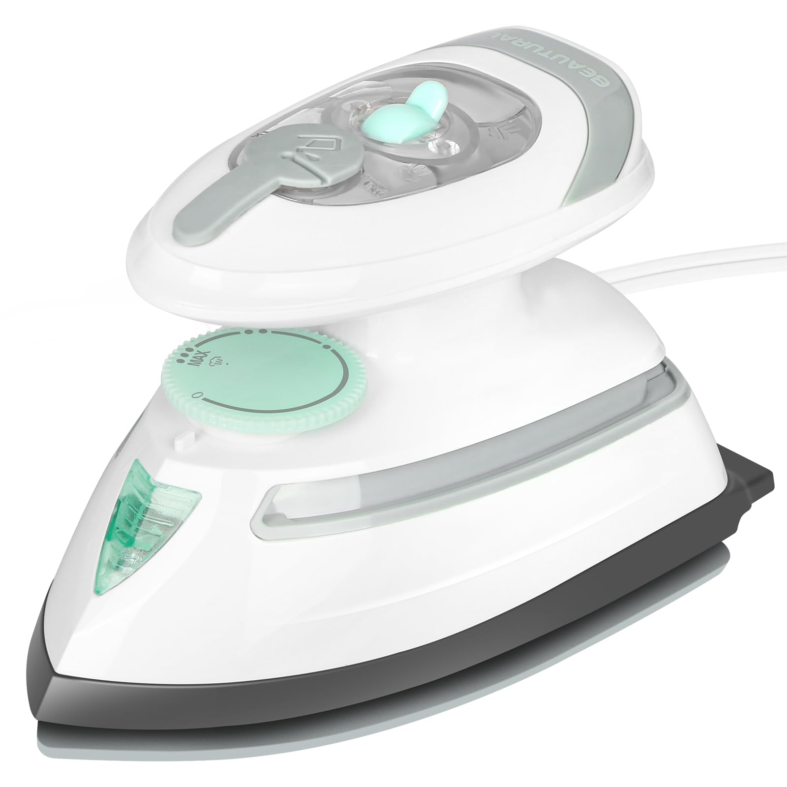 BEAUTURAL Mini Travel Steam Iron with compact design for easy packing and on-the-go touch-ups.
