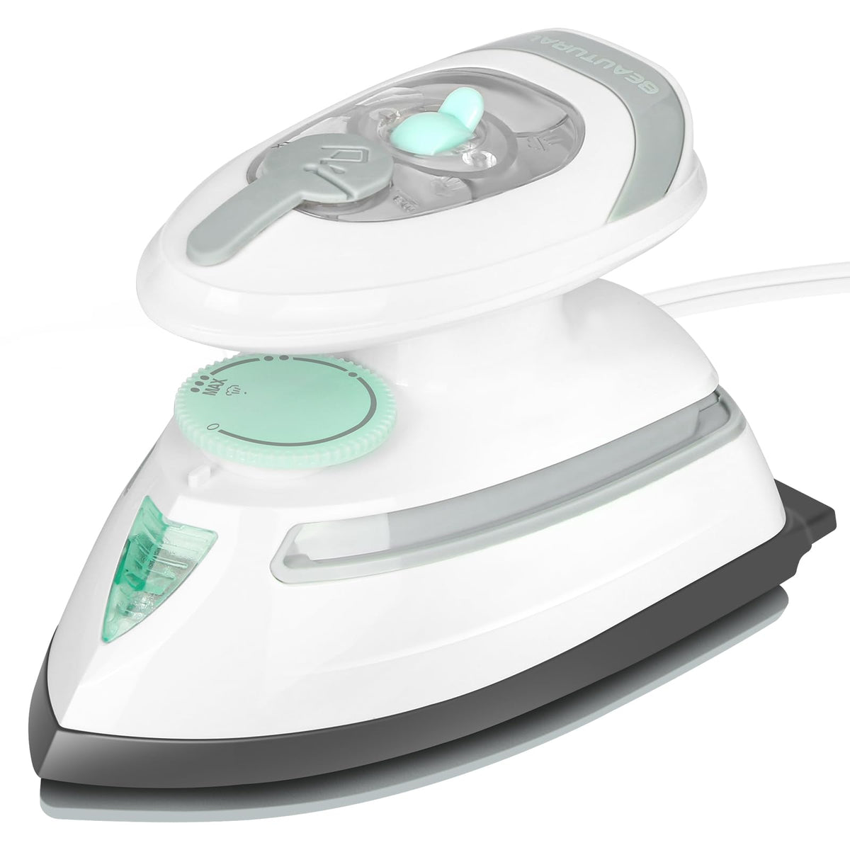 BEAUTURAL Mini Travel Steam Iron with compact design for easy packing and on-the-go touch-ups.
