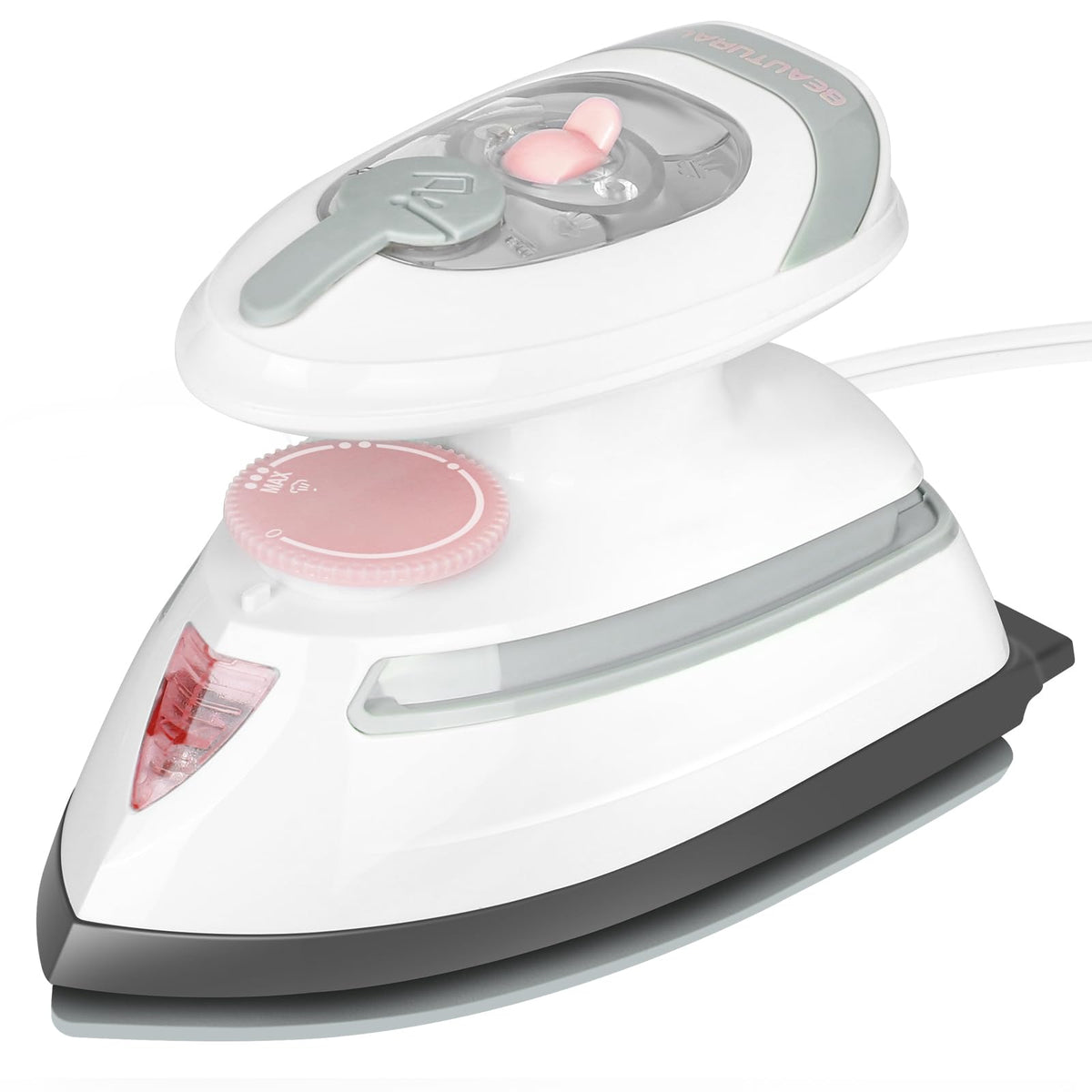 BEAUTURAL mini travel steam iron with nonstick soleplate glides smoothly for fabric protection