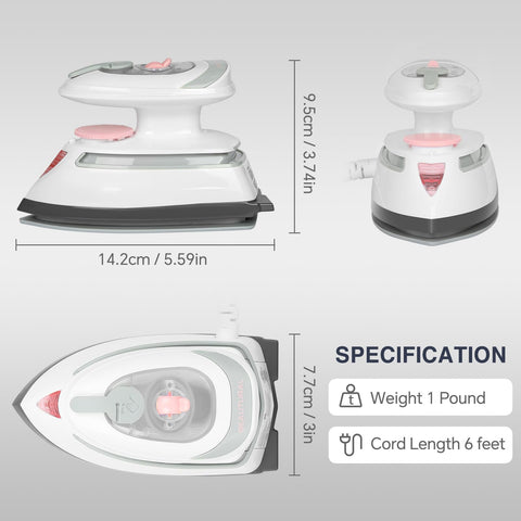 BEAUTURAL six foot cord offers extended reach for flexible ironing positions