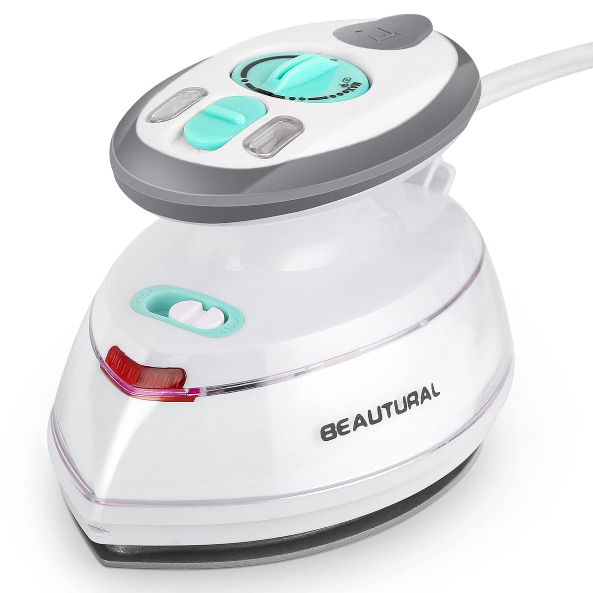 BEAUTURAL mini travel iron shows compact design for easy packing and touch-ups.