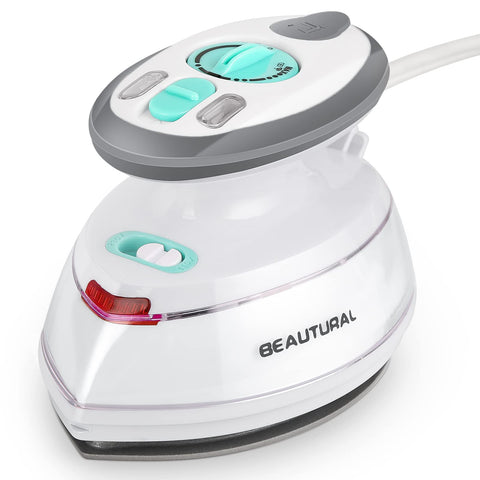 BEAUTURAL mini travel iron shows compact design for easy packing and touch-ups.