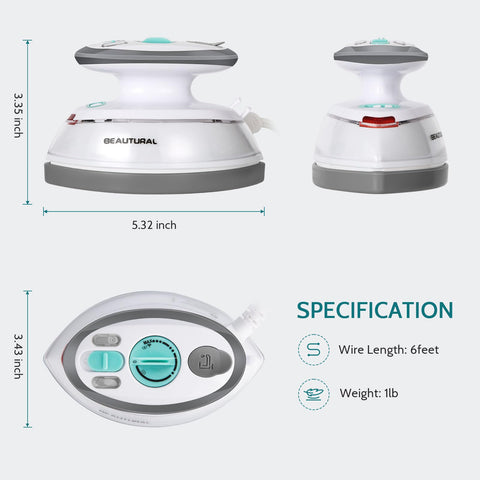 BEAUTURAL steam function supports gentle wrinkle removal on small projects.