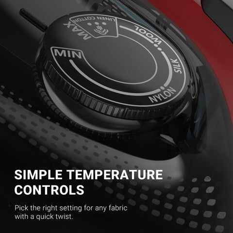 BEAUTURAL steam iron with adjustable steam and temperature for silk to denim care.