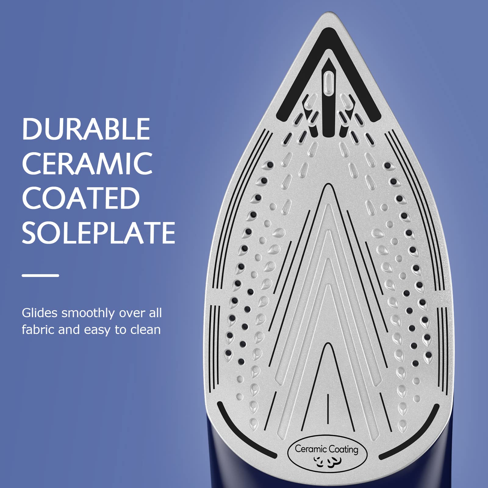 BEAUTURAL Steam Iron thermostat dial lets you select fabric type for safe ironing
