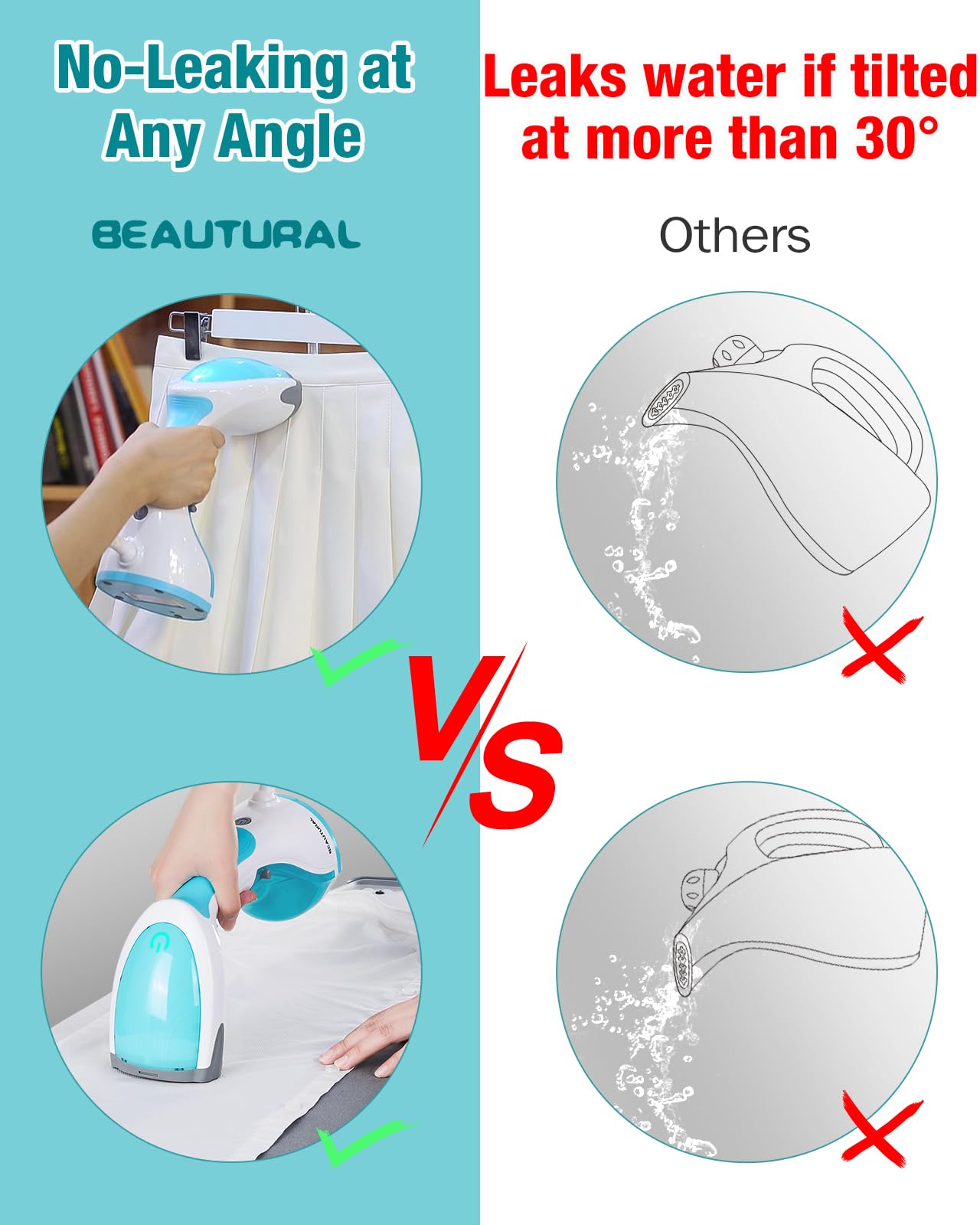 BEAUTURAL steamer 1200-watt-heat-up delivers rapid wrinkle release.