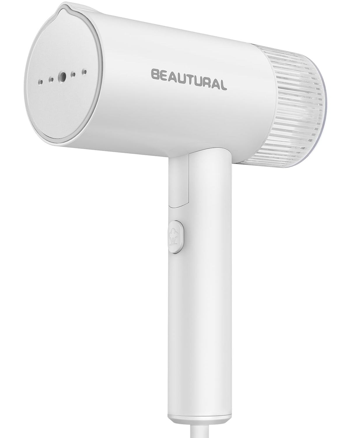 BEAUTURAL steamer in compact fold shows portable travel design for busy wardrobes
