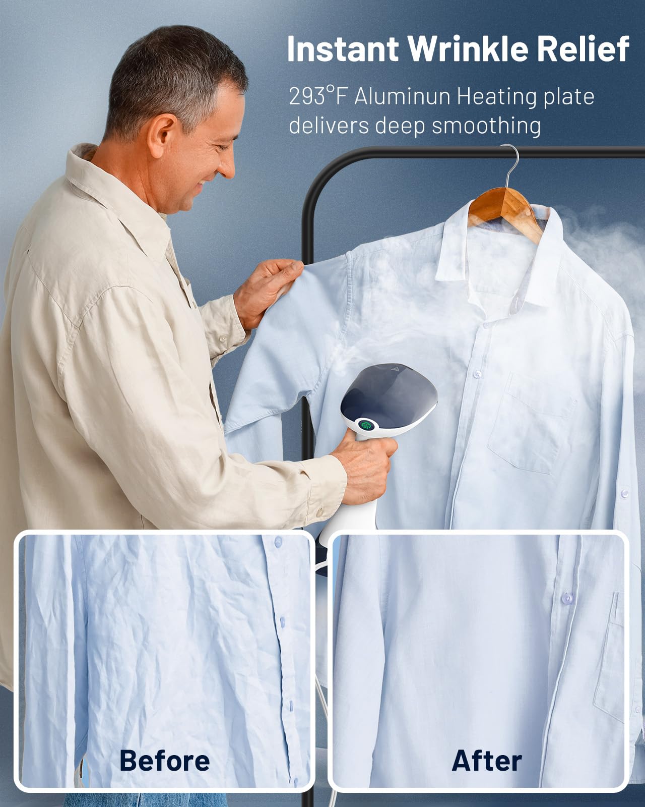 BEAUTURAL 260 ml detachable water tank for easy refills.