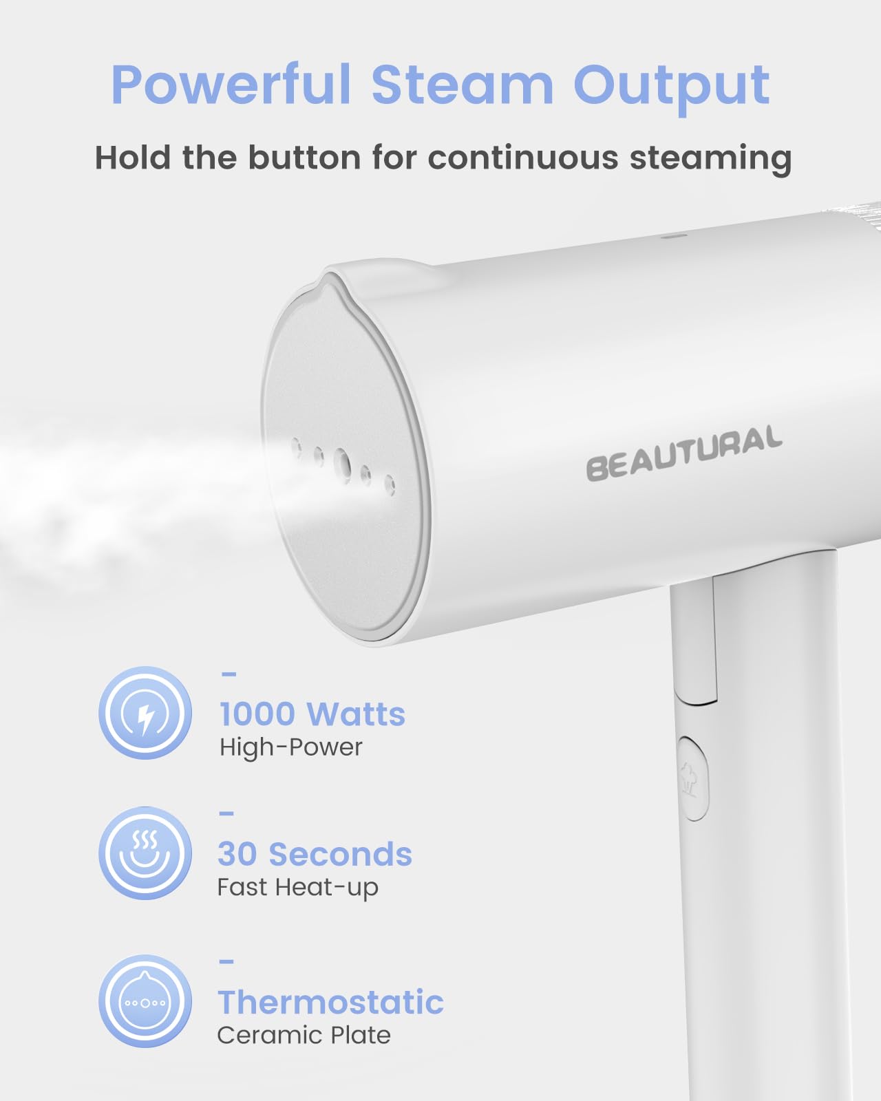 BEAUTURAL steamer with travel bag demonstrates easy storage on the go