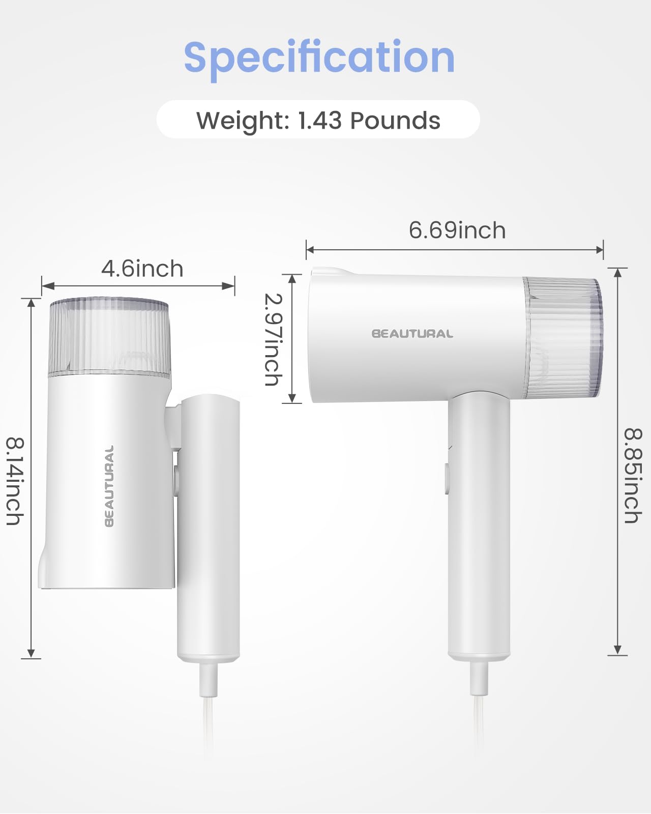 BEAUTURAL steamer white finish displayed on a desk for simple setup