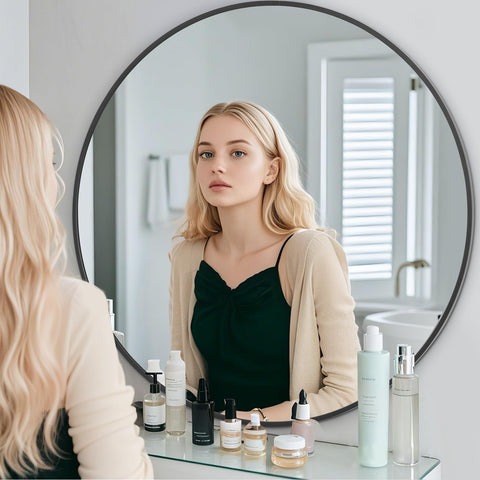 BEAUTYPEAK circle mirror suits entryways, bathrooms, and vanities with style.
