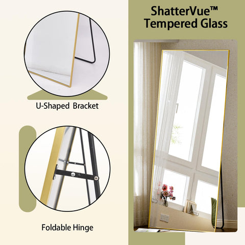 Beautypeak 56x21 mirror with tilt stand for versatile room placement.
