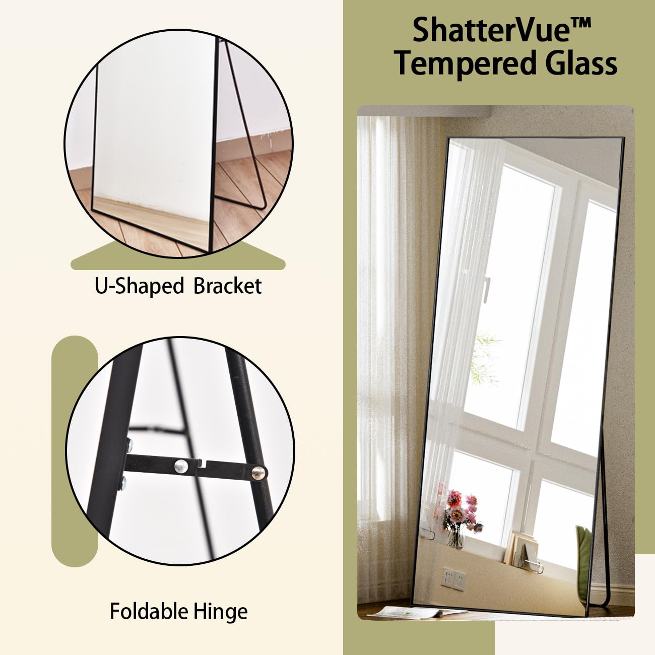 BEAUTYPEAK thin aluminum black frame offers durable, low-maintenance style
