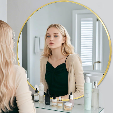 BEAUTYPEAK vanity mirror offers clear reflection for grooming routines.