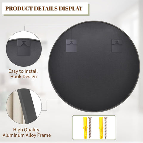 BEAUTYPEAK wall-mount mirror comes with included hardware for secure hanging.