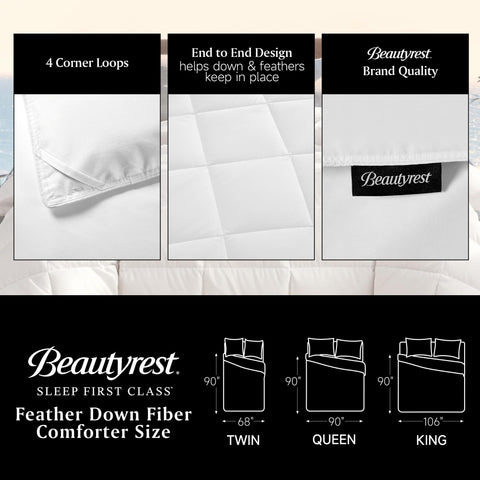 Beautyrest all-season warmth king size duvet insert suitable for year-round comfort.