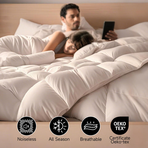 Beautyrest baffle-box stitching detail keeps fill evenly distributed for consistent warmth.