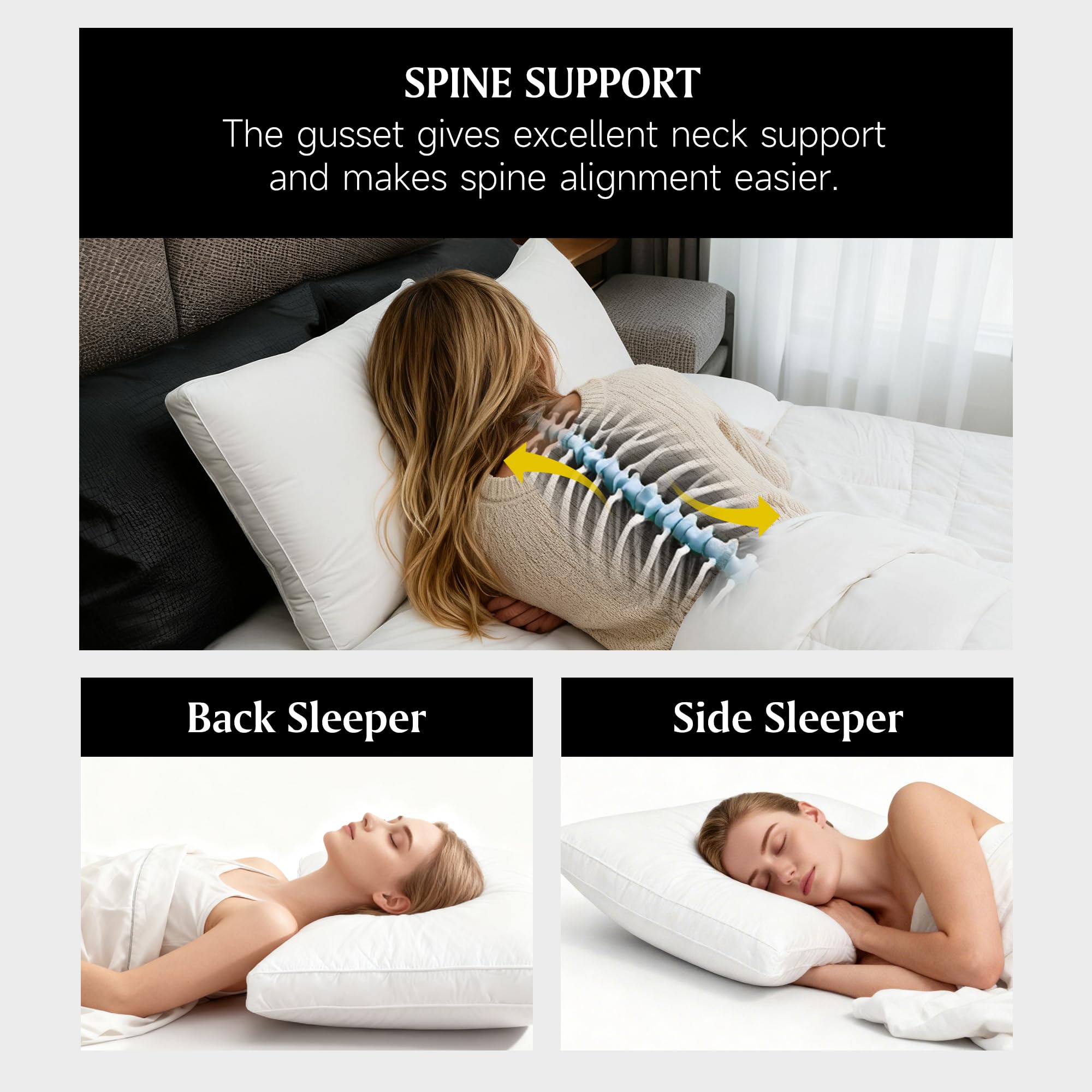 Beautyrest spine-support angled view showing natural neck alignment.