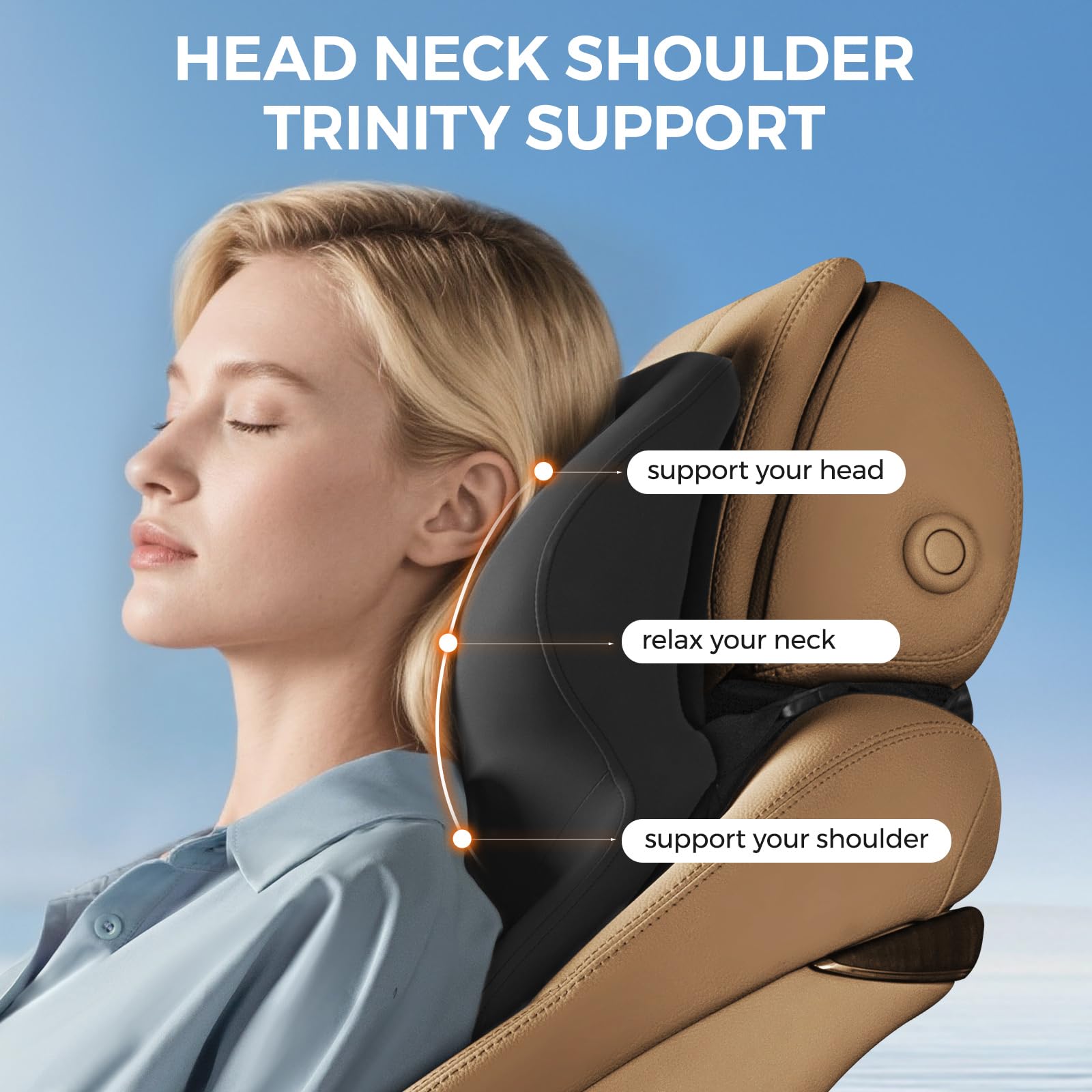 BEBAS breathable cover highlights removable, washable fabric for fresh car comfort.