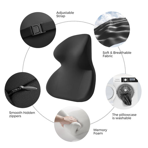 BEBAS enlarged surface showcases wider pillow area for side or back sleepers.