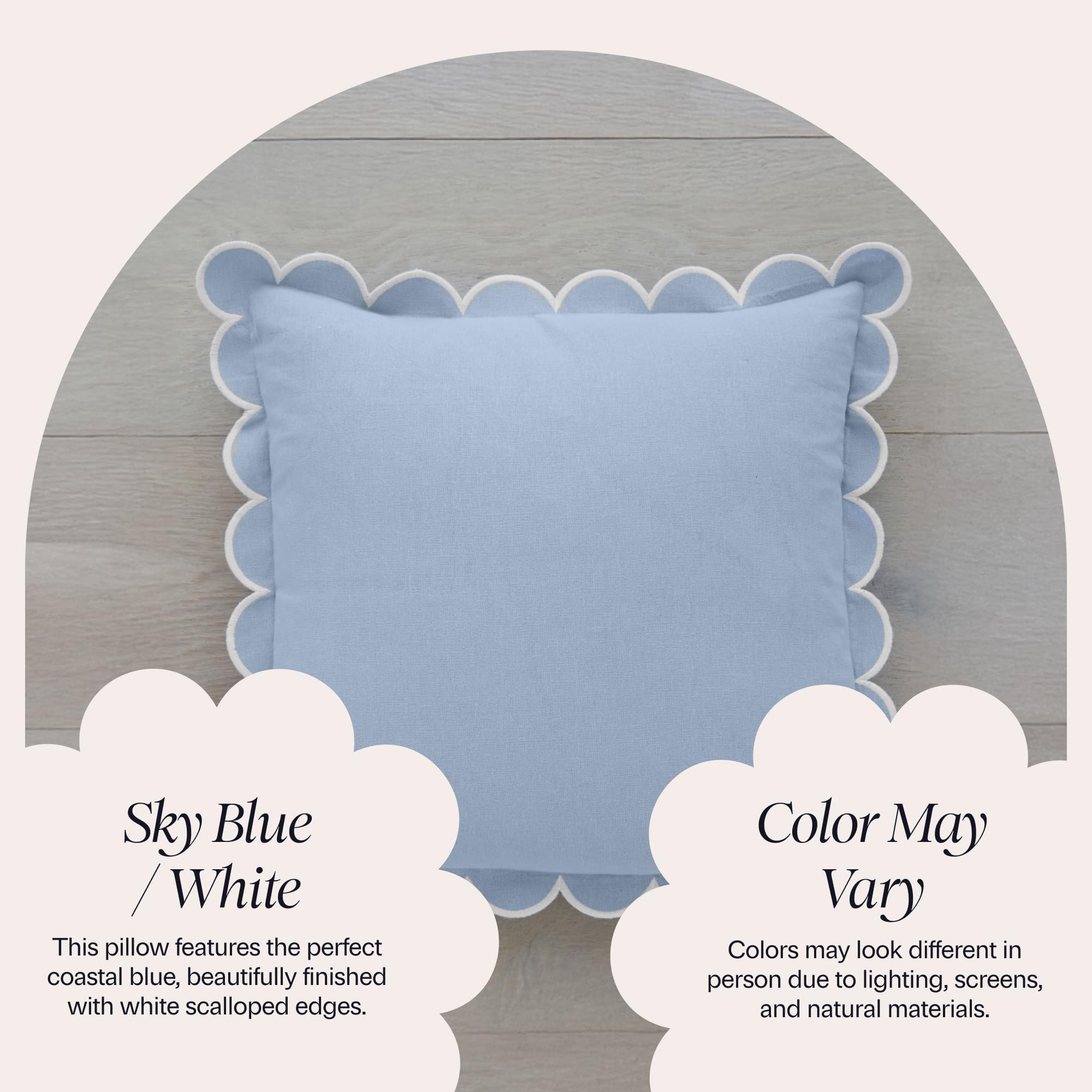 Bebe Bask grandmillennial blue white decor pillow enhances classic room style