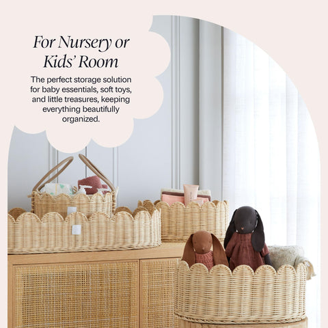 BEBE BASK baby shower gift ready with chic scalloped edges