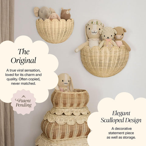 BEBE BASK handwoven rattan texture close up highlights natural artisanal craft.