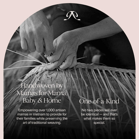 Handcrafted by BEBE BASK mamas detailing Lola’s weaving