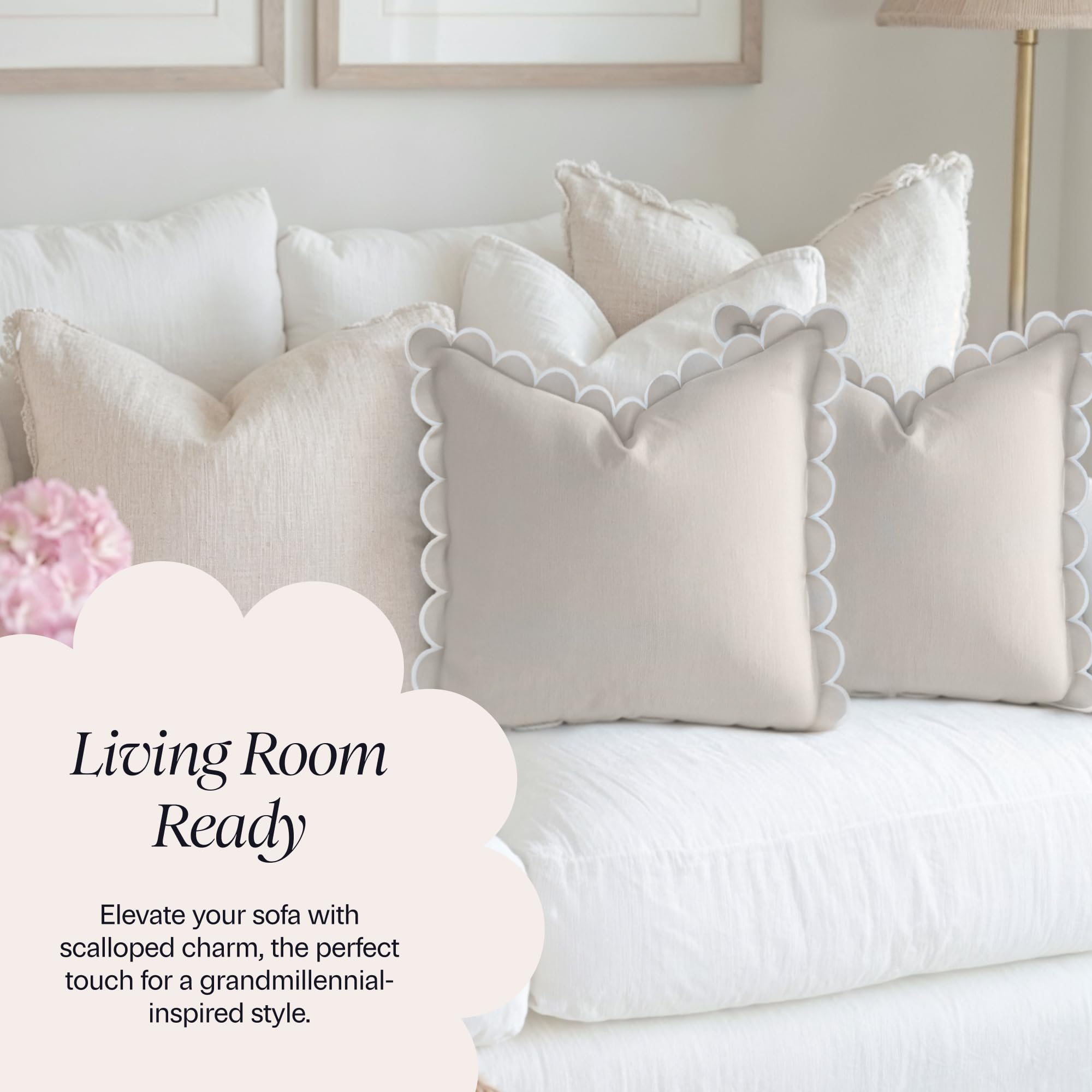 BEBE BASK Margot pillow cover creates a warm bedroom ambience.