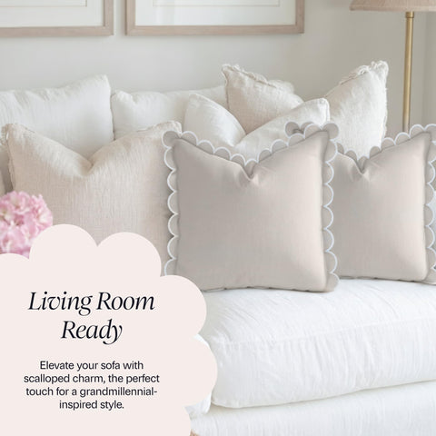 BEBE BASK Margot pillow cover creates a warm bedroom ambience.