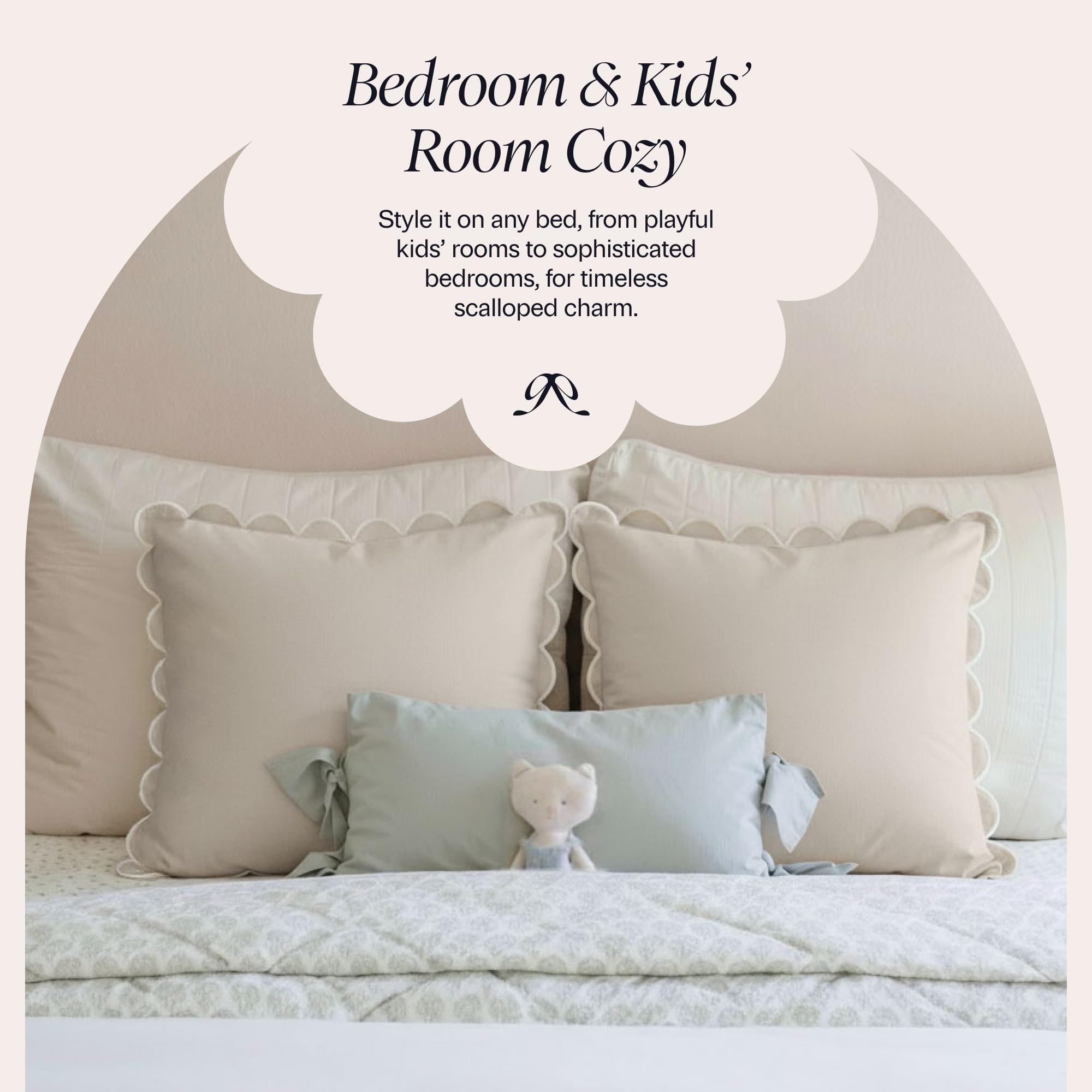 BEBE BASK Margot pillow cover enhances living room styling with texture.