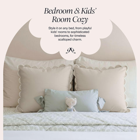 BEBE BASK Margot pillow cover enhances living room styling with texture.