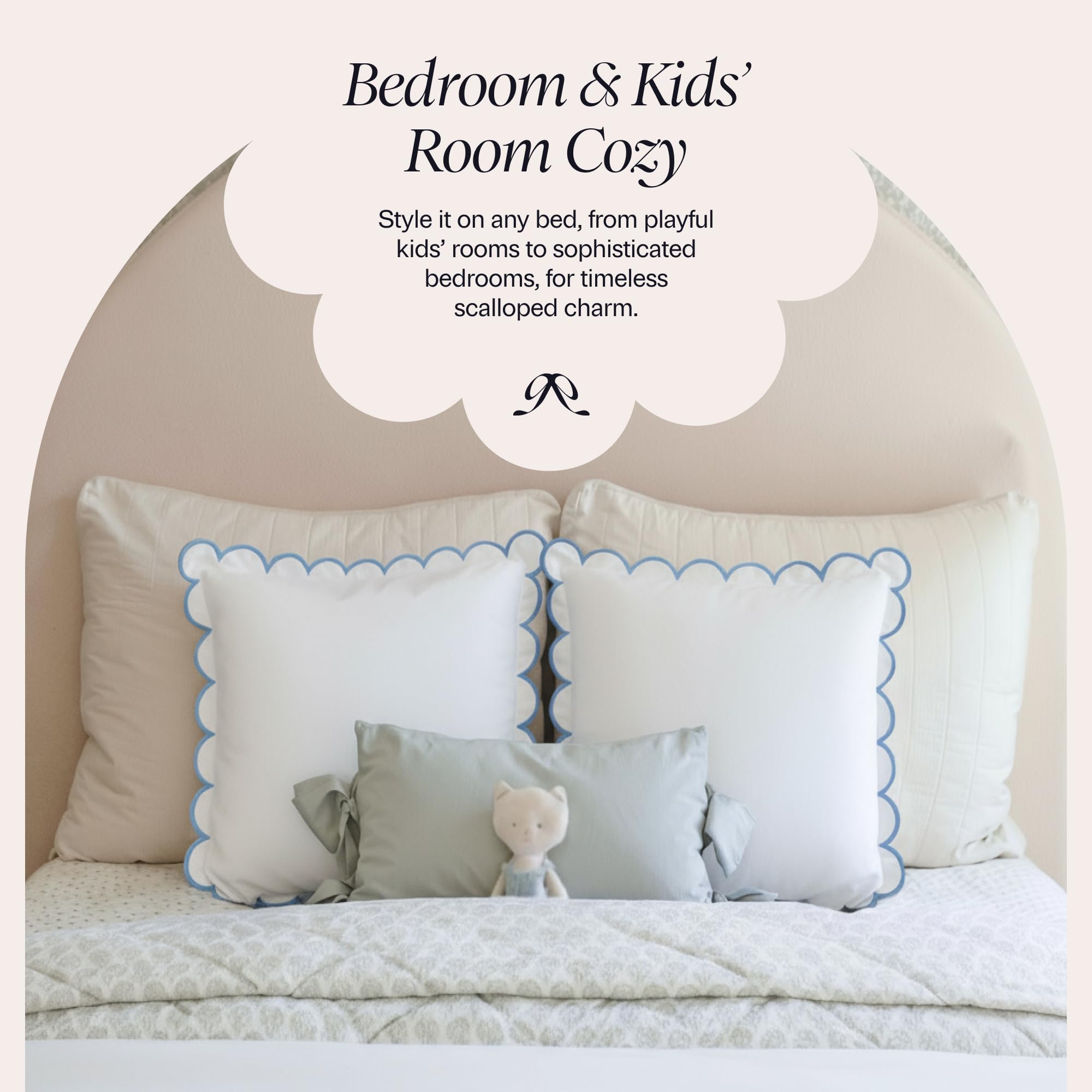 Mixing Margot scalloped pillow covers with other cushions for depth.