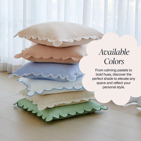 BEBE BASK Margot set of 2 scalloped covers offers versatile styling.