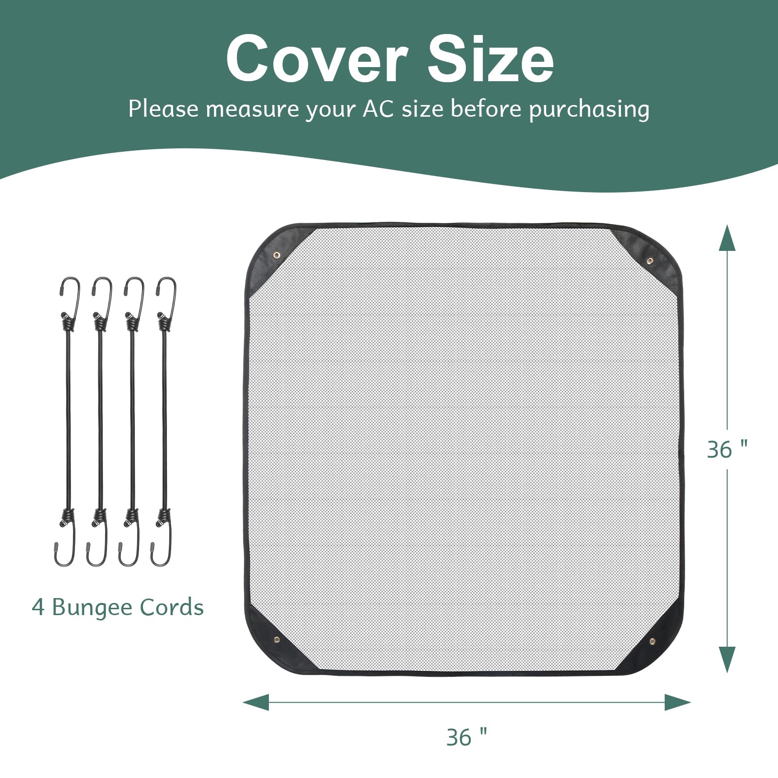 BEBONO central air-conditioner cover side view protects from wind-driven debris