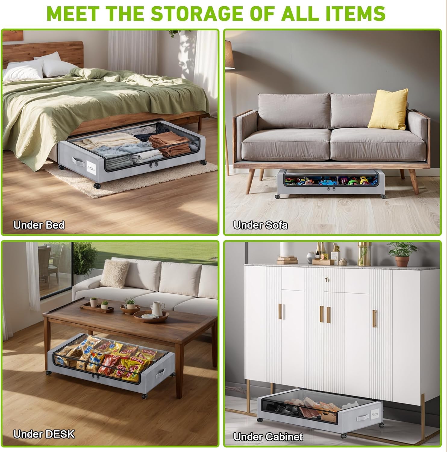 Beborxue sturdy metal frame supports up to 70 pounds for heavy storage.